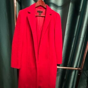 Holiday Red Wool Blend Knee Length (fitted) Coat